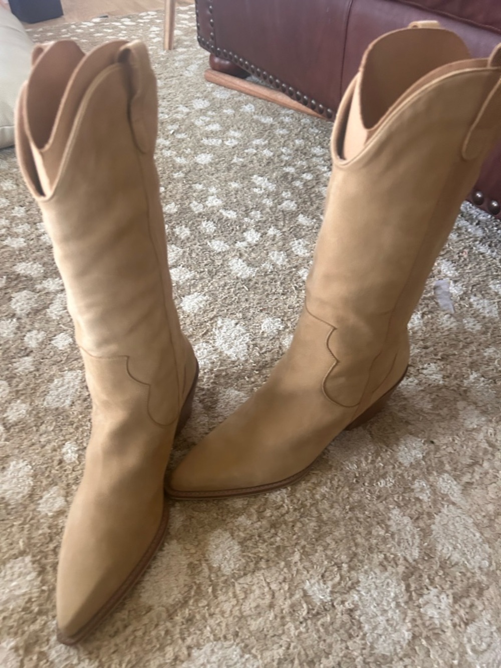 Able Women's Tan Suede Over-the-Knee Western Boots